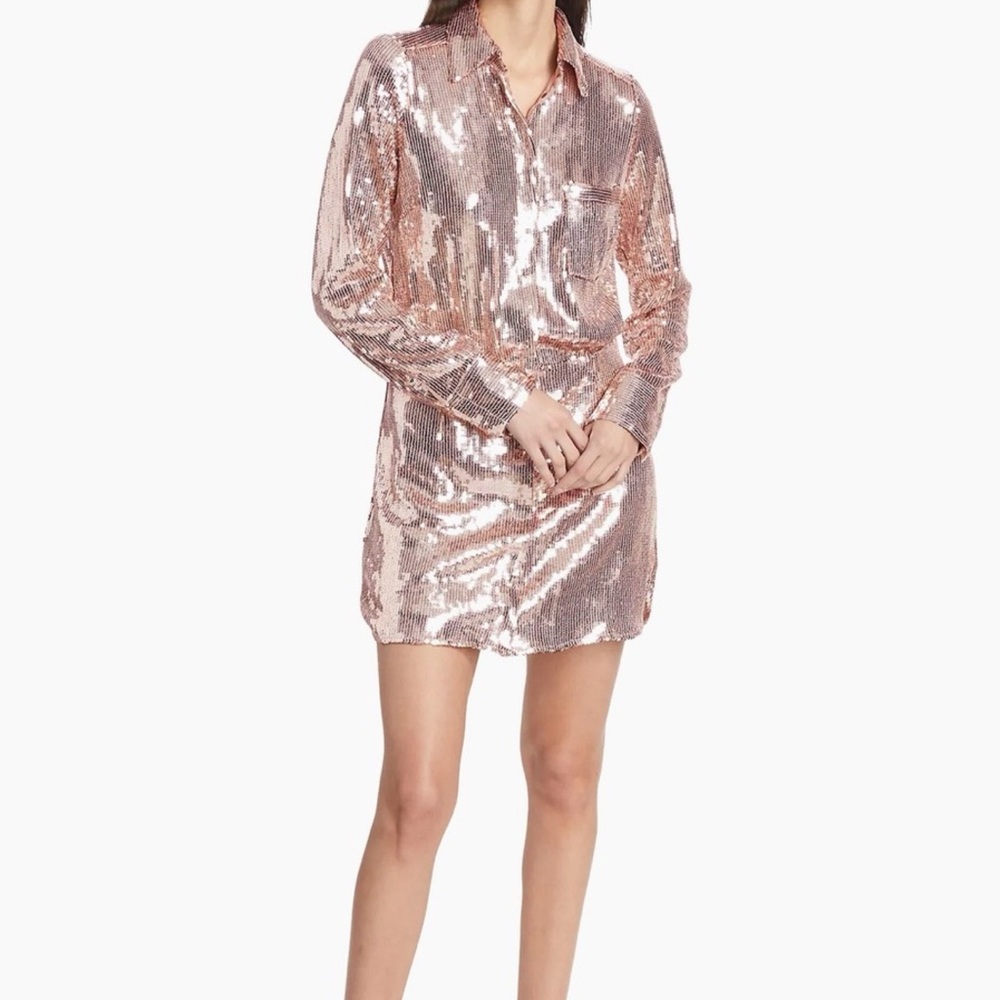 Free People Sequin mini dress champagne